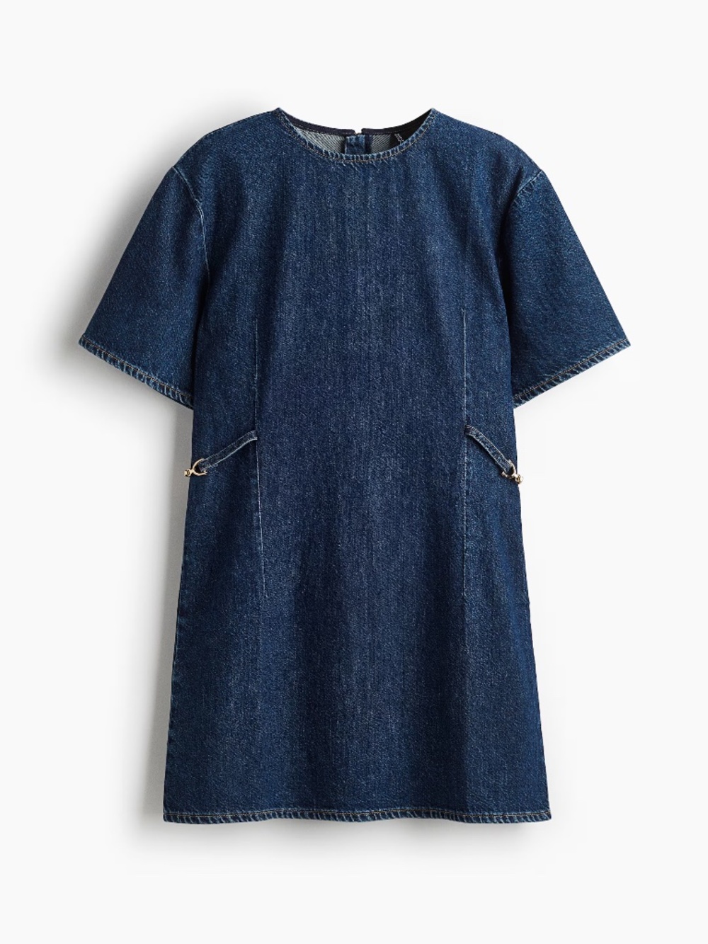 H&M Buckle Detail Denim Mini Dress S - Picture 4 of 9